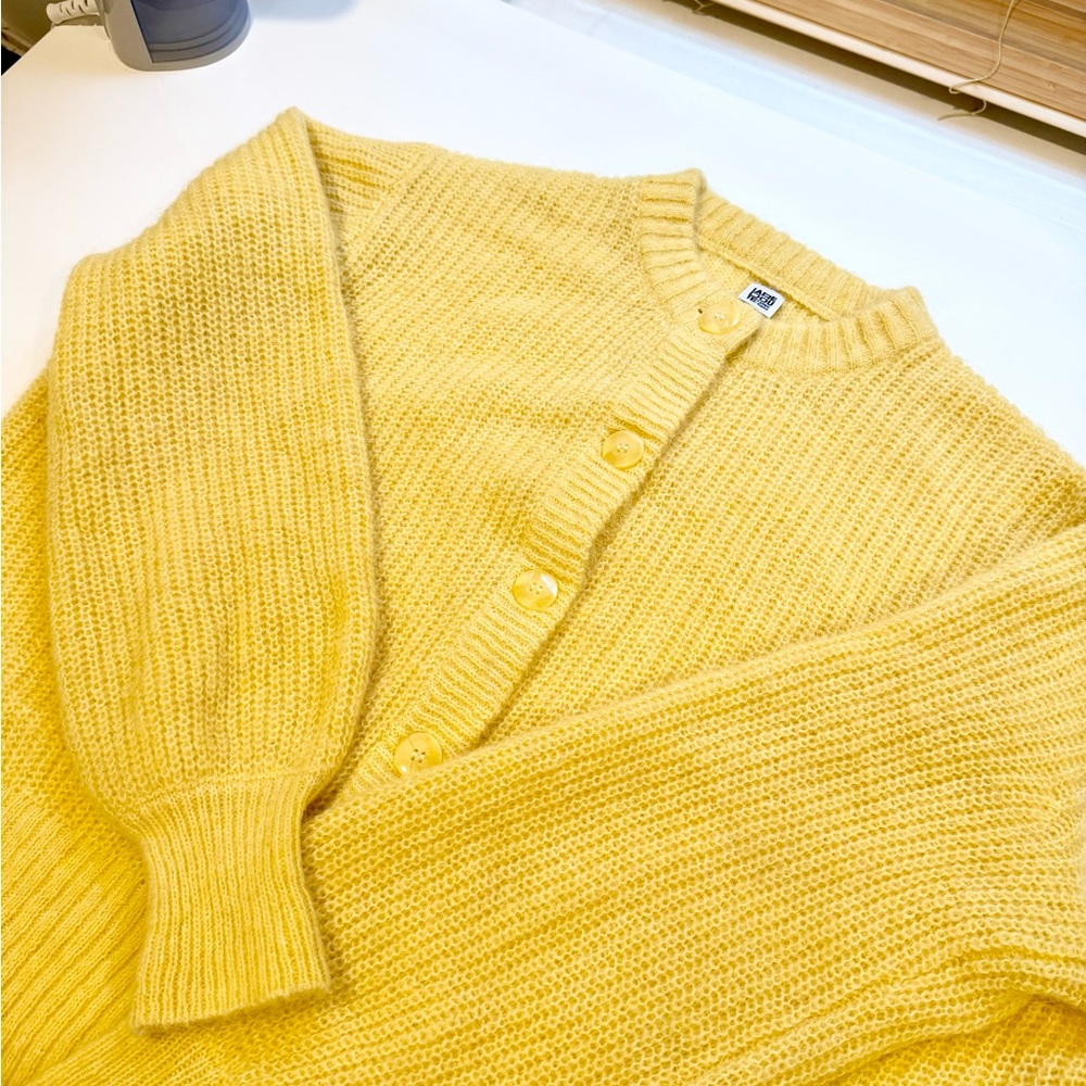 Yellow Women's Cardigan Sweater - Picture 3 of 7